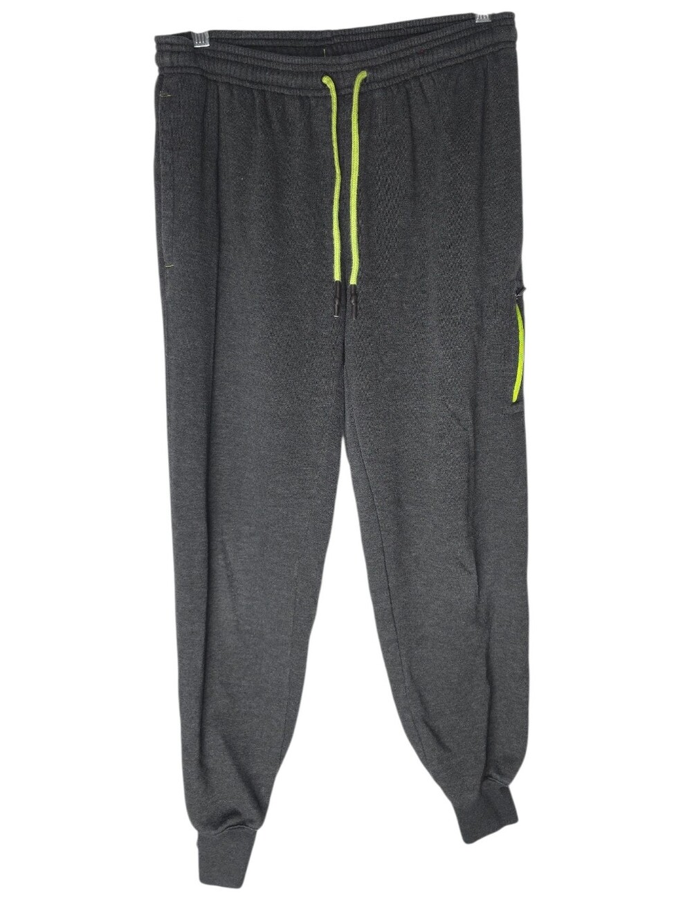 Reebok Dark Gray Joggers with Neon Lime Accents